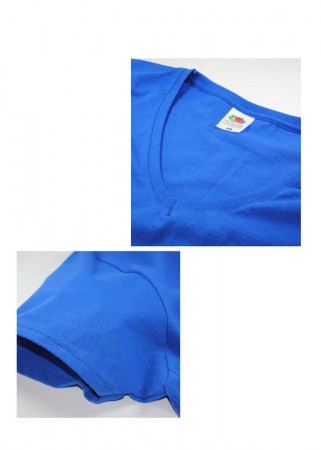 Футболка Fruit Of The Loom LADIES VALUEWEIGHT V-NECK T 613980 - воротник и рукав