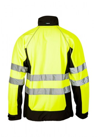 Куртка рабочая сигнальная SOUTHHAMPTON из ткани SOFTSHELL с влагозащитными молниями - вид сзади